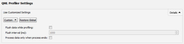 "QML Profiler Settings"