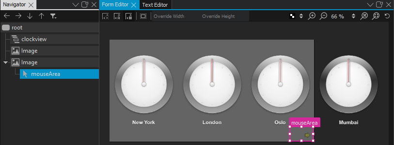 "Mouse area for a button"
