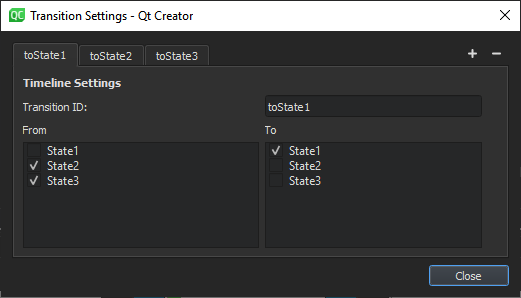"Transition Settings dialog"