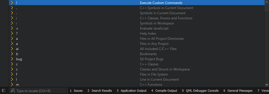 "List of locator filters"