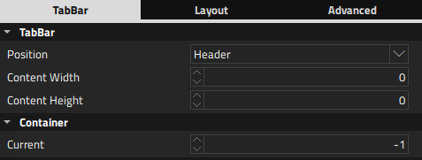 "Tab Bar properties"