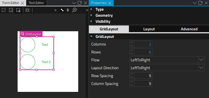 "Grid Layout properties"