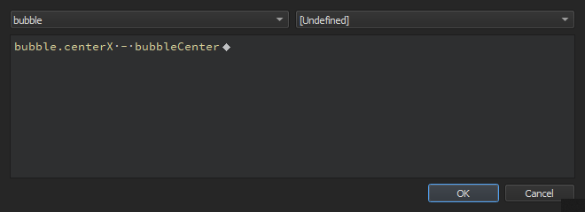 "Setting binding for X in Binding Editor"