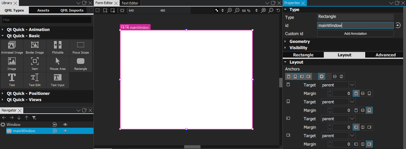 "Rectangle in different views"