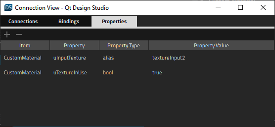 "Uniforms as properties in Connection View Properties tab"