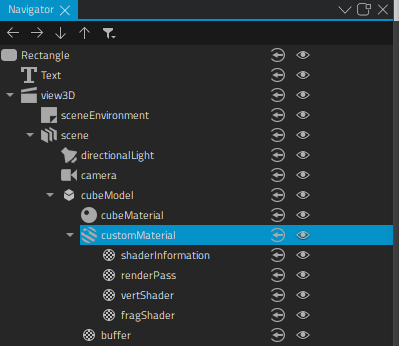 "Custom material in Navigator"